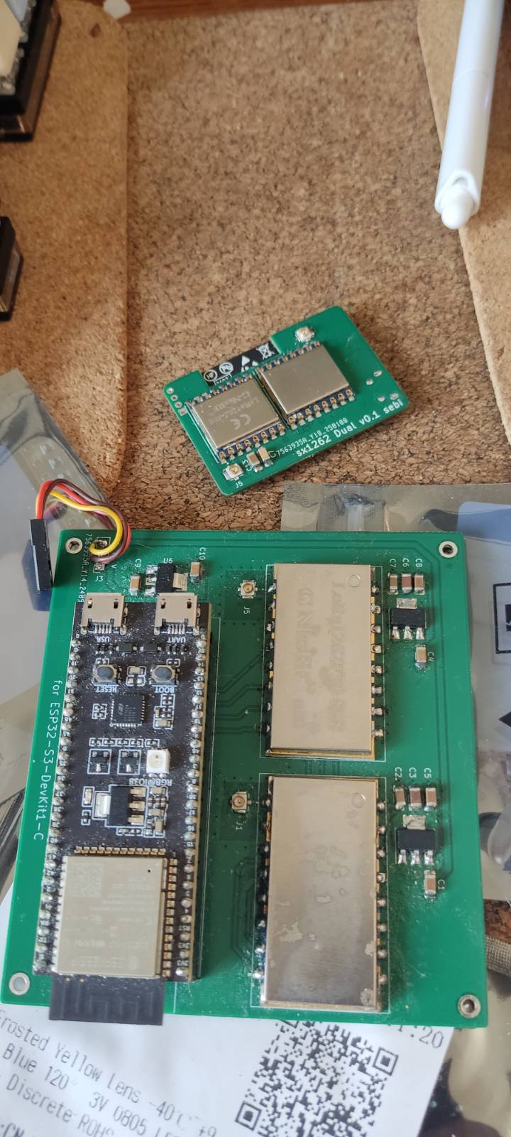 Custom relay board under test